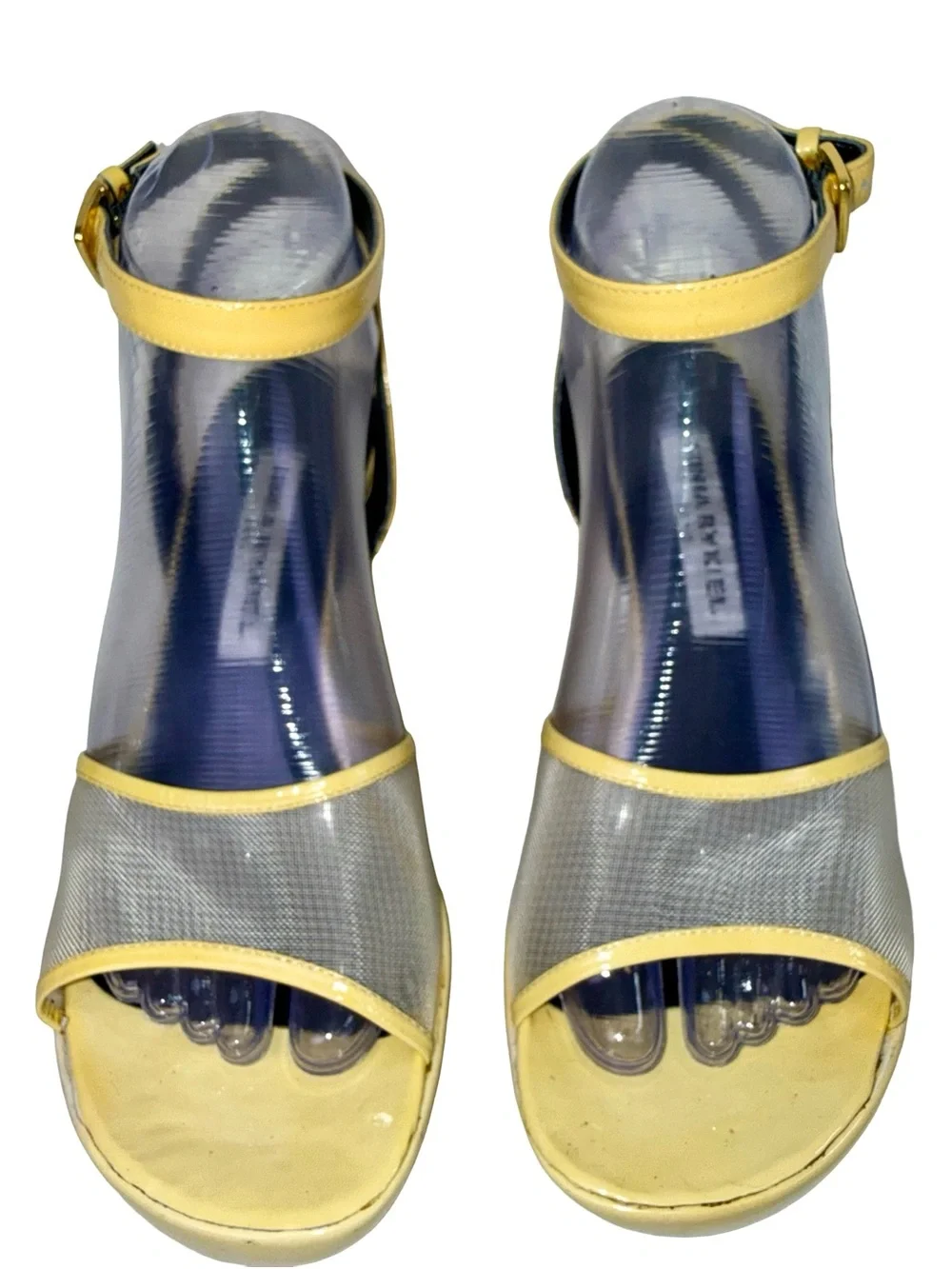 SONIA RYKIEL YELLOW PLATFORM WEDGE SANDALS